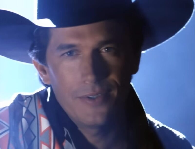 George Strait in the music video for the song I Cross My Heart